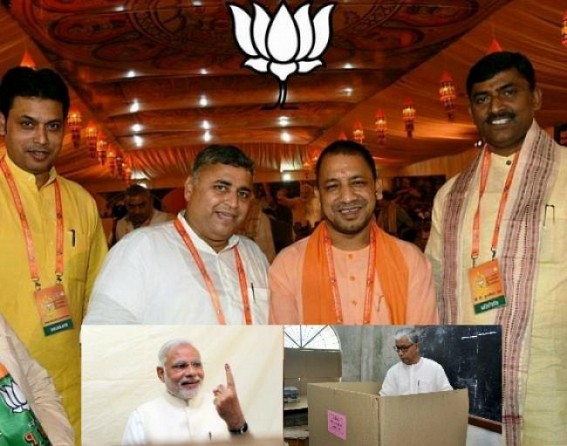 Controversy over Biplab's EVM comment gets fuel as Yogi says â€˜EVM stands for â€˜Every-Vote-for-Modiâ€™ ahead of his arrival in Tripura 